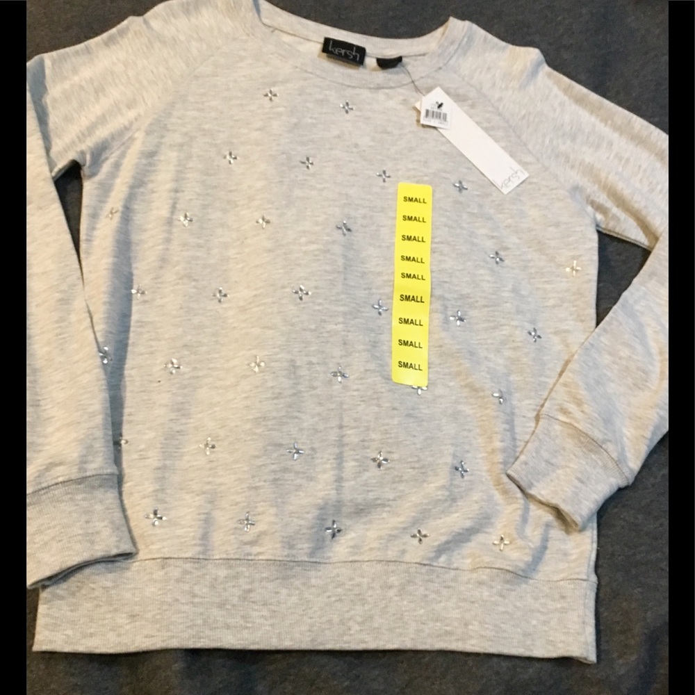 Kerch S Jewels Heather Grey big Pullover Sweater